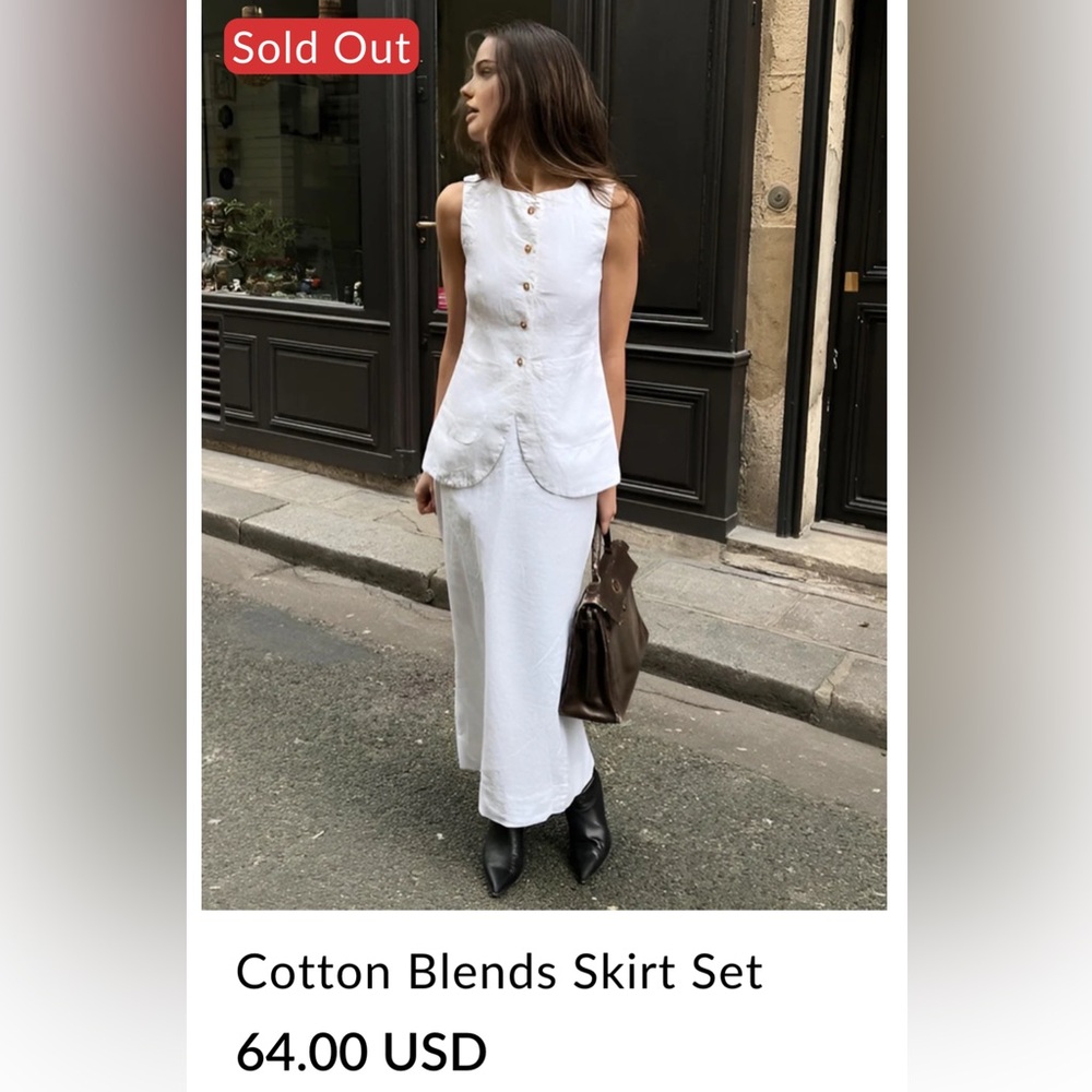 103. Commense Cotton Blends Skirt Set